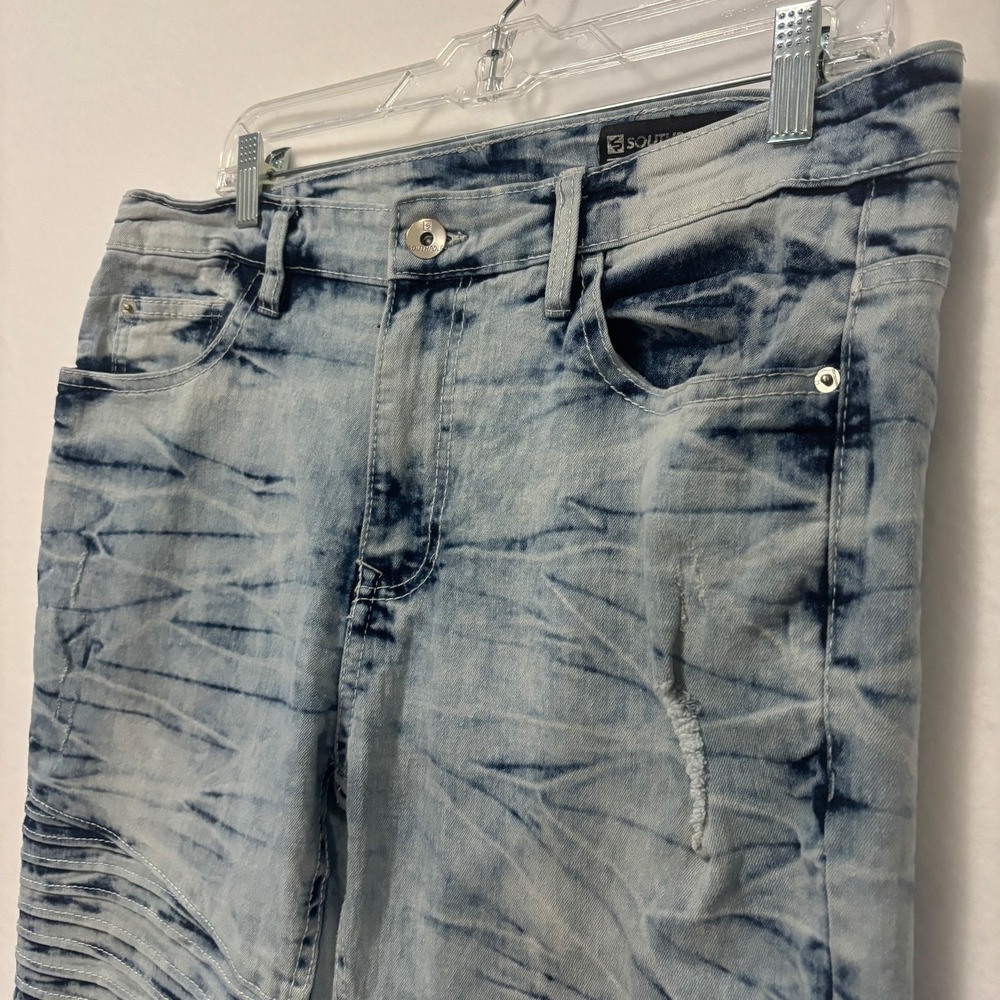 Vintage 90's Acid Wash Southpole Skinny Jeans Men's 36x30 - Picture 2 of 8